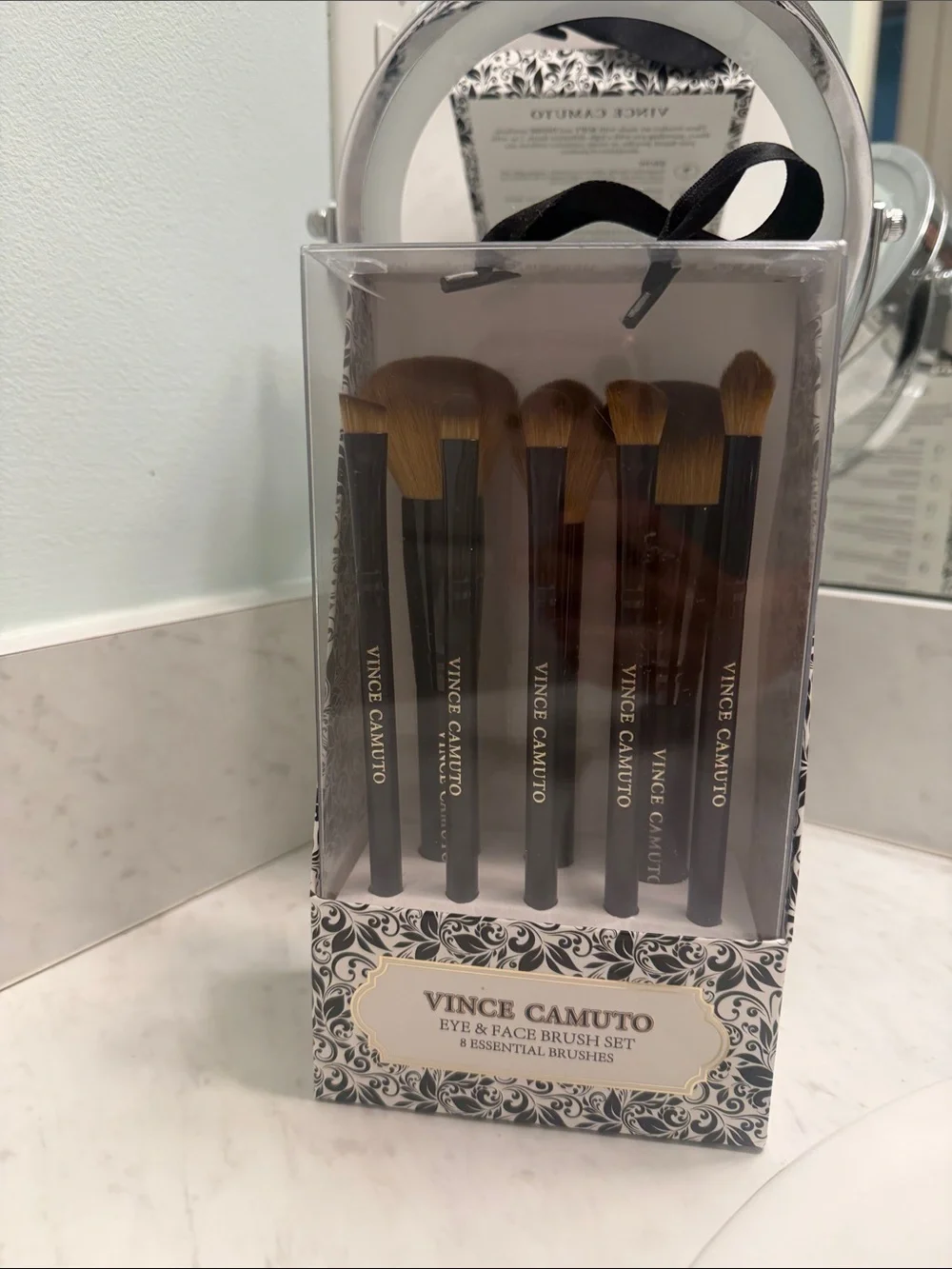 BRAND NEW. Vince Camuto Makeup Brushes. Black Handles with Brown Bristles